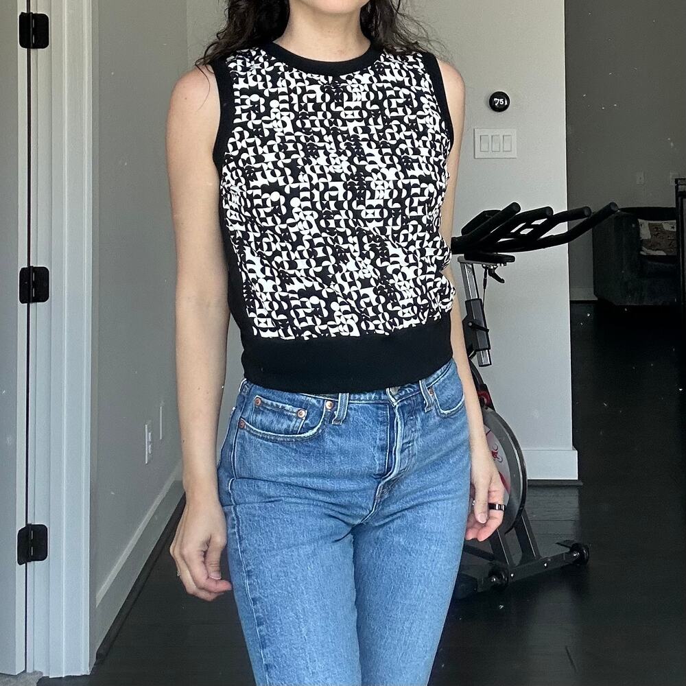 Akris punto Geometric Wool Sleeveless Sweater